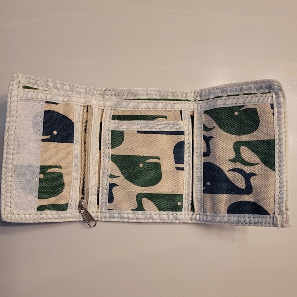 BUNGALOW 360 "Whales" Natural Canvas & Eco Friendly Ink Wallet Unisex - Picture 2 of 9